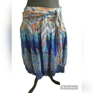 Mix Nouveau Boho Retro A-LineSkirt with Matching Belt Sash